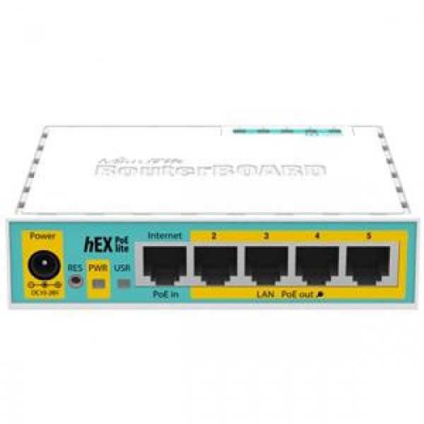 MIKROTIK RB750UPR2 HEX POE LITE 5-PORTS 10/100 ROUTER 64MB USB 3W OSL4